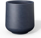 Kante Round Concrete Planter, 16.5-Inch Dia Barrel-Style Garden Pots with Drainage Hole for Home, Patio and Garden, Flower and Tree Planter (13.8" Opening), Charcoal by Unknown