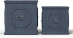 Kante 2-Pack All-Weather 12.6" 10.2" Square Dusty Blue Concrete Planters by Unknown