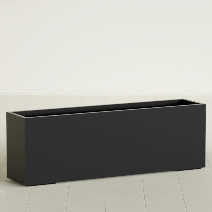 Greenline Leo Tall Rectangular Fiberglass Planter, Outdoor Planter Box by GreenlinePlanters