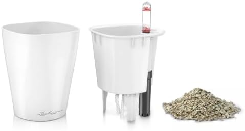 Lechuza 14900 Deltini Self-Watering Planter for Indoor and Outdoor Use, 6" x 6" x 7", White - Image 4