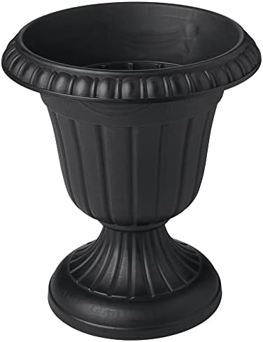 Arcadia Garden Products PL00BK Classic Traditional Plastic Urn Planter, 16” x 18”, Black - Image 2