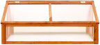 Firwood Garden Portable Greenhouse, Wooden Greenhouse Raised Flower Planter with 2 Roofs, Garden Portable Mini Greenhouse Cabinet for Outdoor Indoor Use 44.8"x31.4"x19.6"/Brown -AA - Image 3