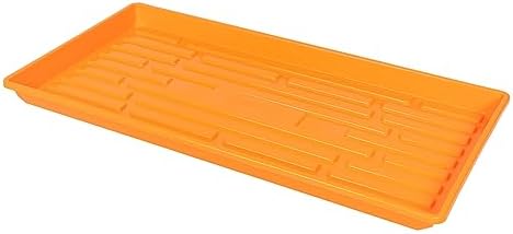 SUNPACK 10" x 20" Heavy Duty Shallow Plastic Seed Starting Tray, Orange, 1" (Pack of 10) - No Drainage Holes, Perfect for Greenhouses or Indoor Gardening - Image 2