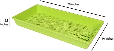 SUNPACK 10" x 20" Heavy Duty Mesh Plastic Seed Starting Tray, Lime Green, 2.3" - Ensures Water Drainage and Aeration, Perfect for Greenhouses or Indoor Gardening - Image 3