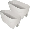 Emsco Group Bloomers Rail Planter, 24" Weatherproof Resin Deck & Balcony Planter with Drainage – Fits 2x4 & 2x6 Rails – Terracotta, 2 Pack by EmscoGroup