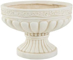 Christopher Knight Home Lina 15.94" H Classical Urn Planters Set of 2, MGO Outdoor Flower Pots, Weather-Resistant Outdoor Planters Set, Scroll & Fluted Pedestal Planter Pot, Antique White - Image 6