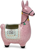 Ceramic Llama Planter for Succulent Plants Cute Alpaca Decor for Home, Office 8 1/2 Tall with Drain Holes Perfect for Cactus or Small House Plant Decoration (Pink) by LLOTSA+LLAMAS