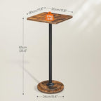 HOOBRO Drink Table, Small Square Pedestal Side Table for Small Spaces - Image 3