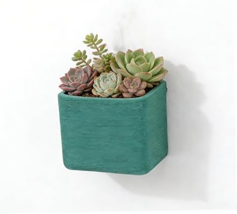 Geometric Wall Mounted Flower Pot Ceramic Green for Succulents Xmas - Image 4