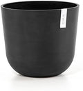 Ecopots Oslo Round Flower Planter, Dark Grey, 14" by ECOPOTS