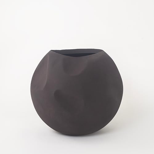 FAB HAB Gaia Handmade Sphere Metal Planter in Mocha Charcoal – Indoor/Outdoor, Lightweight with Drainage Hole - Image 2
