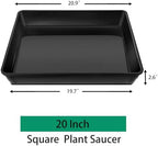 Square Plant Saucer 20 Inch 5 Pack, Planter Trays for Flower Pots, Plant Water Catcher Drip Dishes, Plastic Bottom Watering Plates Indoors and Outdoors - Red, HPTP-ZFX-20in-5pack-HZ - Image 7