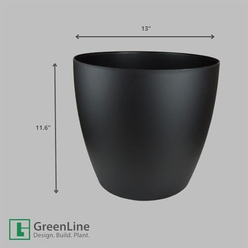 Memphis 13" Round Indoor Floor Planter Pot – Lightweight & Durable Plastic, Modern Design, Made in USA, Recyclable Large Plant Container for Home & Office Décor (Silver) - Image 4