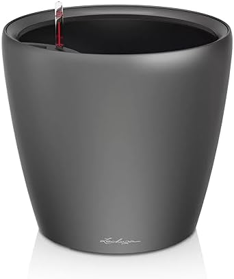 Lechuza Classico LS 43 Charcoal Metallic, Self-Watering Round Planter, D16.9 H15.7 in by LECHUZA