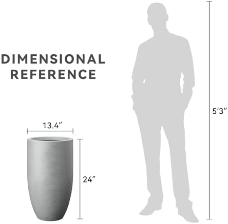 Kante Large Round Tapered Pale Gray Concrete Planter 24" Tall, Outdoor - Image 7