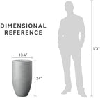 Kante Large Round Tapered Pale Gray Concrete Planter 24" Tall, Outdoor - Image 7