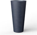 Kante Accent Round Tapered Charcoal Concrete Planter 15.8" Tall, Outdoor by Unknown