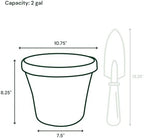 Bloem Terra 10" Plastic Planter, 2 Gallon, Charcoal, 6-Pack - Image 2