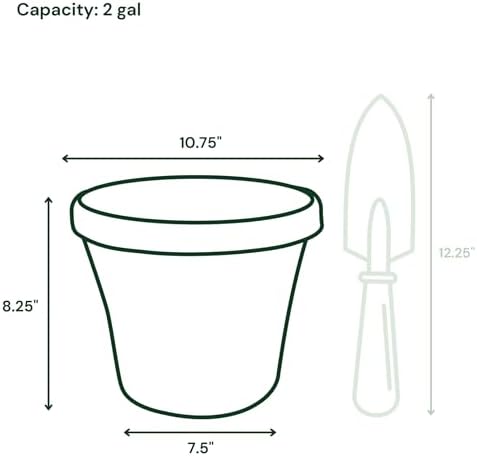 Bloem Terra 10" Plastic Planter, 2 Gallon, Terra Cotta, 6-Pack - Image 2