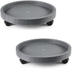 2 Pack of 12.6 Inch Heavy Duty Plant Caddy with Wheels,Rolling Plant Stand Pot Trolley,Wheeled Planter Saucer Tray,Potted Flower Mover Dolly with Casters Round Coaster for Indoor Outdoor by Unknown