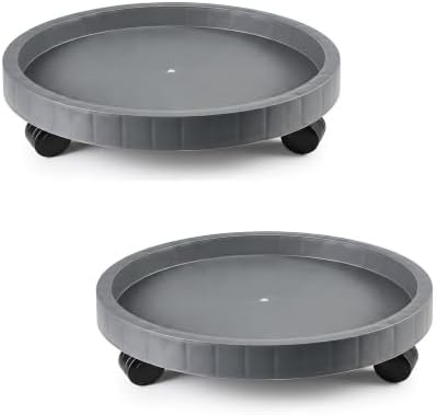 2 Pack of 12.6 Inch Heavy Duty Plant Caddy with Wheels,Rolling Plant Stand Pot Trolley,Wheeled Planter Saucer Tray,Potted Flower Mover Dolly with Casters Round Coaster for Indoor Outdoor by Unknown