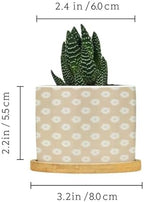 Timur in Blue Background Ceramic Planter Geometric Modern Pots for Plants with Drainage Holes and Saucers Pot for Home Office Decoration - Image 2