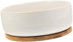Ceramic Succulent Pot with Tray, White round Planter for Small Plants by COOPHYA