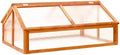 Firwood Garden Portable Greenhouse, Wooden Greenhouse Raised Flower Planter with 2 Roofs, Garden Portable Mini Greenhouse Cabinet for Outdoor Indoor Use 44.8" x 31.4" x 19.6"/Brown by GolinpeiloFurniture