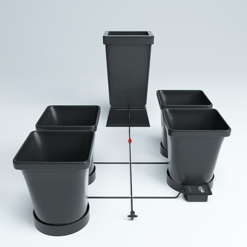AutoPot 9 Pot XL System with 6.6 gal Pots and 25 gal Collapisble Reservoir - Self-Watering, Gravity-Fed Hydroponic Indoor System, Black by AutoPot