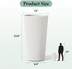 24" Tall Planters for Outdoor Plants with Insert, Set of 2 White - Image 2