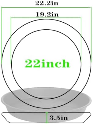 OVZILKI 3 Pack of Plant Saucer 20 22 inch, 3.6" Depth, Large Heavy Duty Plastic Saucers 21" Round, Plant Drip Trays for Indoors Outdoor, Plant Water Tray for Planters 19-23" (22", Black) - Image 2