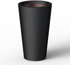 Kante Black Concrete Planter 19.7" Tall All-Weather Round Large Pot by Unknown