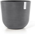 Ecopots Oslo Round Flower Planter, Grey, 17.75" by ECOPOTS