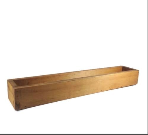 Handmade Pine Wood Rectangular Planter Box, 24x4.5x3 Inch, for Succulents, Herbs, and Home Decor (Early American) by Unknown