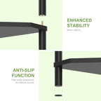 Wisuce Black Tall Corner Shelf Stand, 5-Tier Bamboo Corner Bookshelf - Image 7