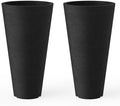 Kante 2-Pack All-Weather 18" H Round Tapered Black Plastic Planters by Unknown