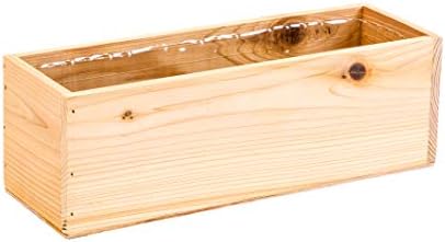 Wooden Planter Box, Rose Wood, Plastic Liner l Garden Decor l Restaurant and Wedding Decorations l Wedding Bouquets, Table Centerpiece, 12 x 4 Inches, (Rectangular) (12x4 Set of 4, Rose Wood) - Image 2