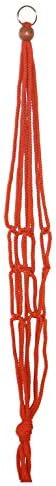 Primitive Planters Macramé Plant Hanger, 36" L, Rust by Unknown