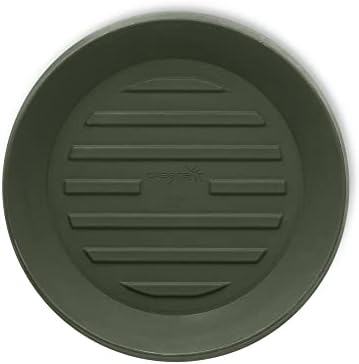 Crescent Garden Universal Round Planter Saucer – Heavy-Duty Plastic Drainage Tray for Indoor & Outdoor Use – Fits Pots with 8" Base (11" Total Outer Diameter) - Olive Green by CrescentGarden