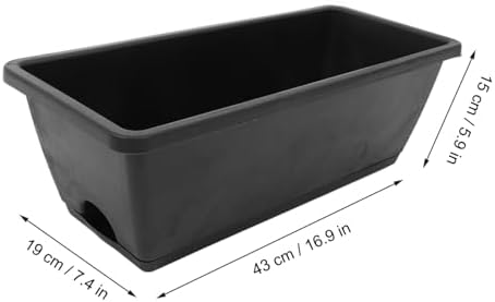 Happyyami Rectangular Plastic Flower Pots 6pcs with Saucers for Plants - Image 2
