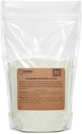 Greenway Biotech, Inc. Cucumber Fertilizer 8-16-36-100% Water Soluble Plus Chelated Micronutrients Suitable for Soil, hydroponics, and aeroponics - 2 Pounds (Makes ~400 Gallons) by GreenwayBiotechInc