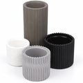 JONATHAN Y Noa Modern Minimalist Handmade Concrete Fluted Cylinder Planter Set, Matte Monochrome Neutral (Set of 4) (PLN1004A-4SET) by JONATHANY