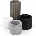 JONATHAN Y Noa Modern Minimalist Handmade Concrete Fluted Cylinder Planter Set, Matte Monochrome Neutral (Set of 4) (PLN1004A-4SET) by JONATHANY