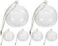 Housoutil 6pcs Hanging Glass Bauble Tea Light Candle Holders with 8cm Flat Base and 1.2m Jute Rope, Glass Globe Terrarium Planters for Home Décor and DIY Hanging Candle Display by Housoutil