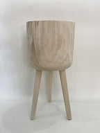 RISEON Handmade Mid Century Modern Wood Planter, Rustic Indoor Flower Pot Plant Stand,Large Floor Planter (Large) - Image 3
