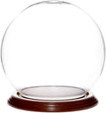 Plymor 6" x 7" Glass Display Dome Globe Cloche (Walnut Veneer Base), Pack of 4 by Plymor