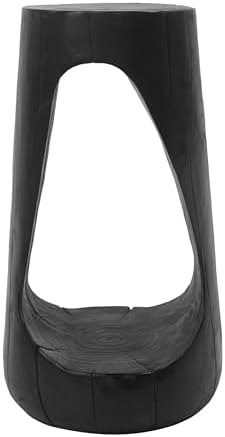 Merax Hollow MGO Accent Side Table, Unique Modern End Table with Wide Pedestal & Tabletop, Small Drink Tables for Living Room, Bedroom Night Stand Bedside Table, No Assembly Required, Black - Image 5