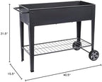 Raised Planter Box with Legs Outdoor Elevated Garden Bed On Wheels for Vegetables Flower Herb Patio - Image 2