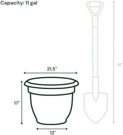 Bloem Ariana 20" Plastic Self-Watering Planter, Vanilla Bean, 2-Pack - Image 4
