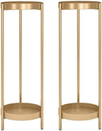 30" Plant Stand, 2 Tier Metal Flower Plants Holder with 2 Removable Display by Fashionoda